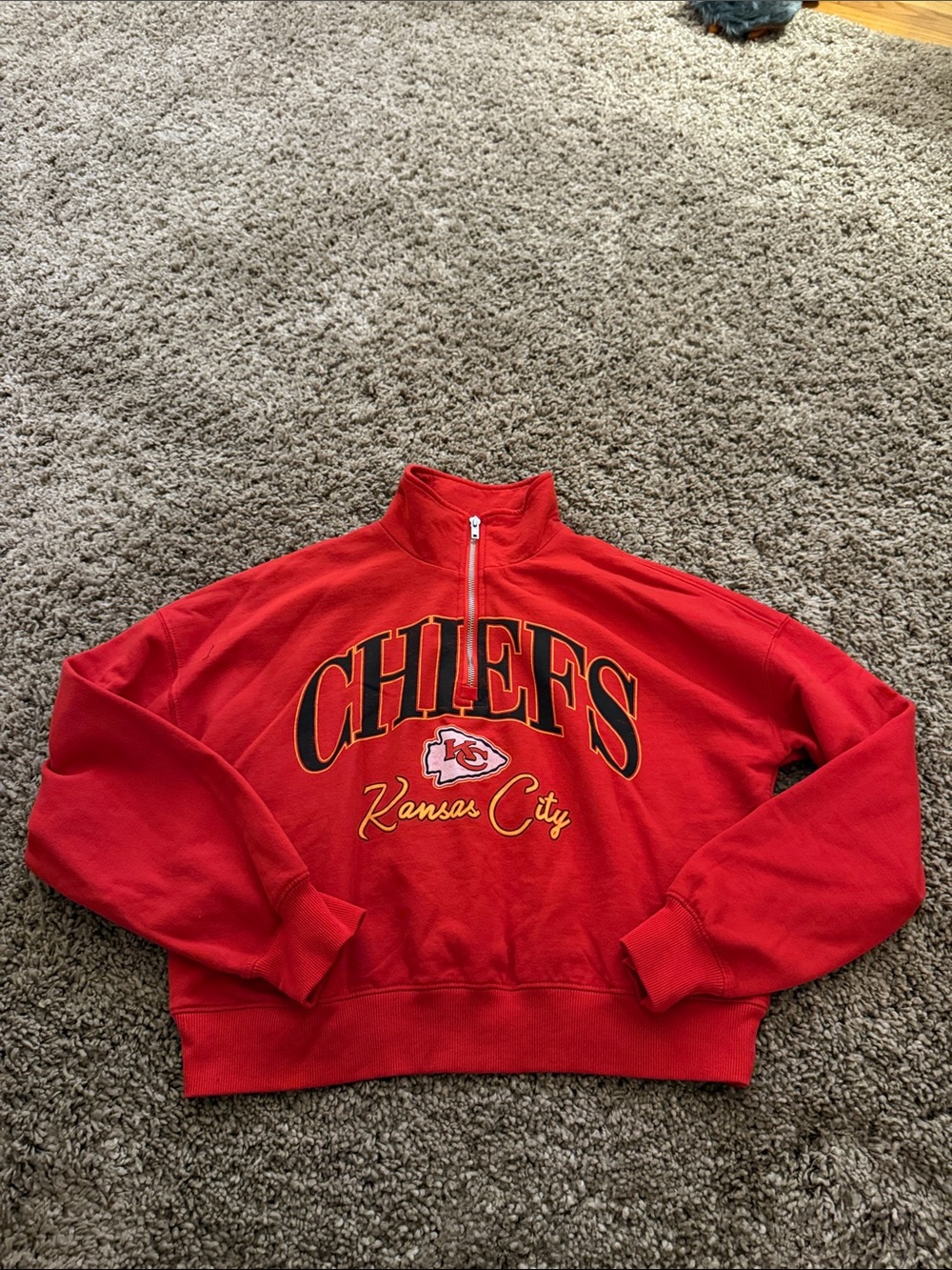 Old Navy Red Kansas City Chiefs Quarter-Zip Sweatshirt